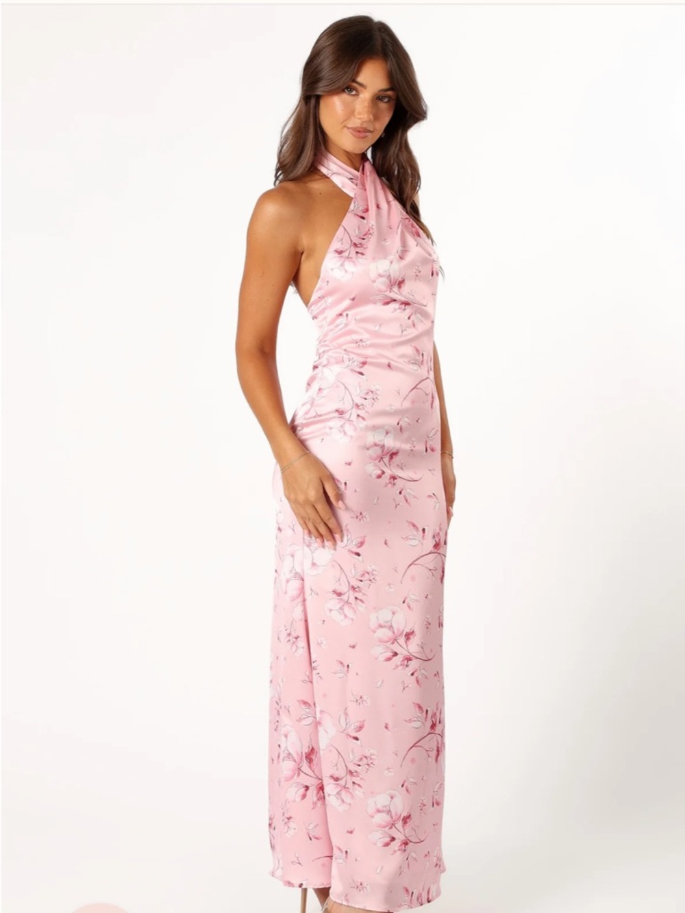 Petal & Pup Pink Floral Halter Maxi Dress - Picture 4 of 6